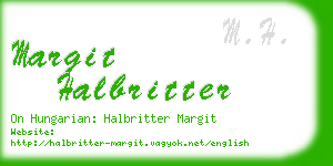 margit halbritter business card